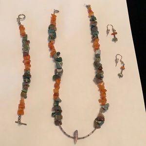 Hematite Jewelry Stone Set in Muted Earth Tones